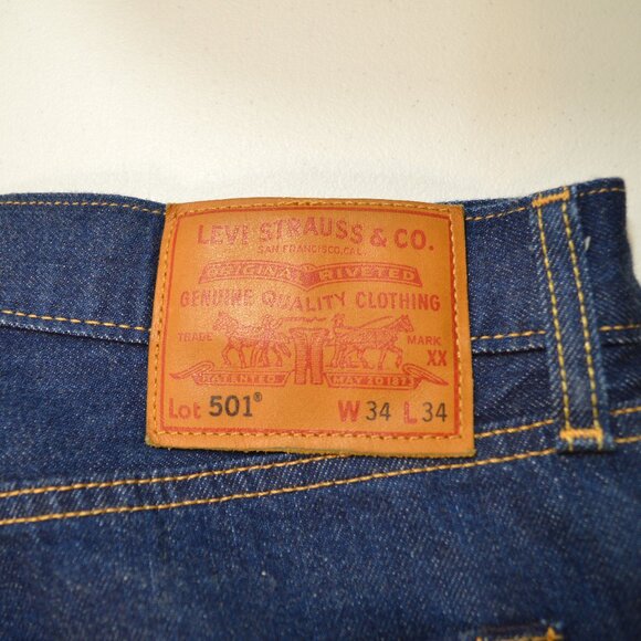 2025 Levi's 501 Selvedge 'Button Your Fly' Edition 34x34 STF [ 33x32 ] Jeans - Picture 6 of 11